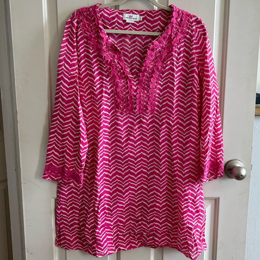 VINEYARD VINES | Whale Tail Print Tunic Cover Up in PINK 💕